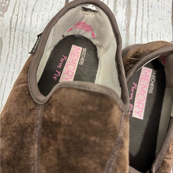 Skechers Go Walk Slip On Shoes Women's Sz 8 Brown Round Toe Suede Leather - Picture 8 of 12
